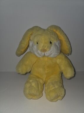 Vintage Yellow Bunny Rabbit Plush 1980s Made In Korea 11 Inch Stuffed Animal